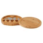 5-Piece Swivel Top Bamboo Cheese Board Set