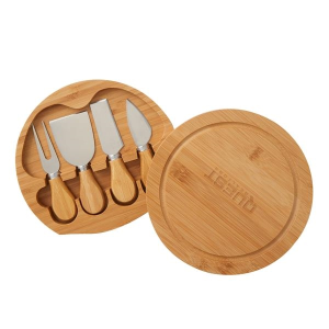 5-Piece Swivel Top Bamboo Cheese Board Set